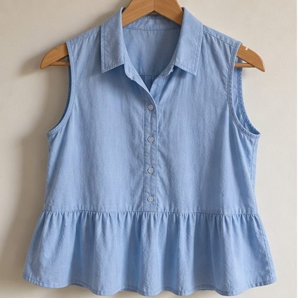 Blue Peplum Top